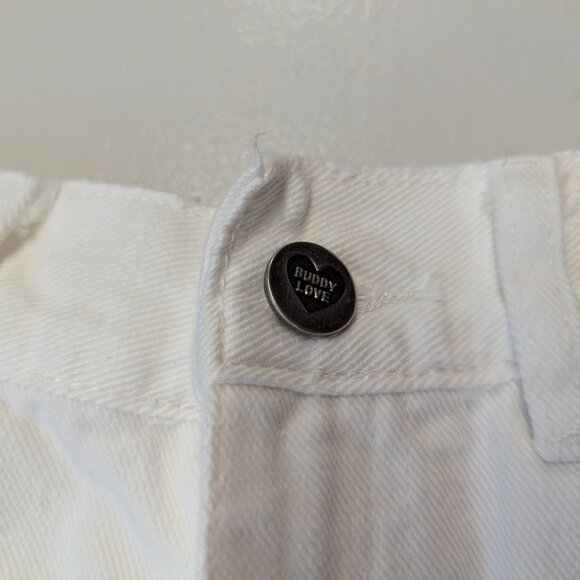 NWOT Buddy Love Size 27 White Denim Cut Off Shorts - Picture 7 of 14
